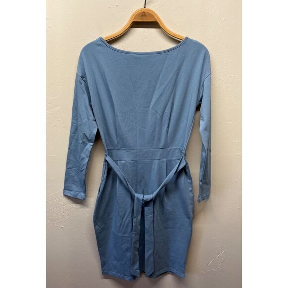 New Pretty Garden Dress Casual Long Sleeve Belted Sheath Pencil Dress Medium - Picture 6 of 8